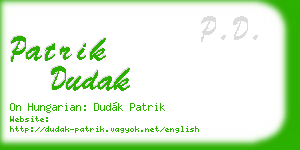 patrik dudak business card